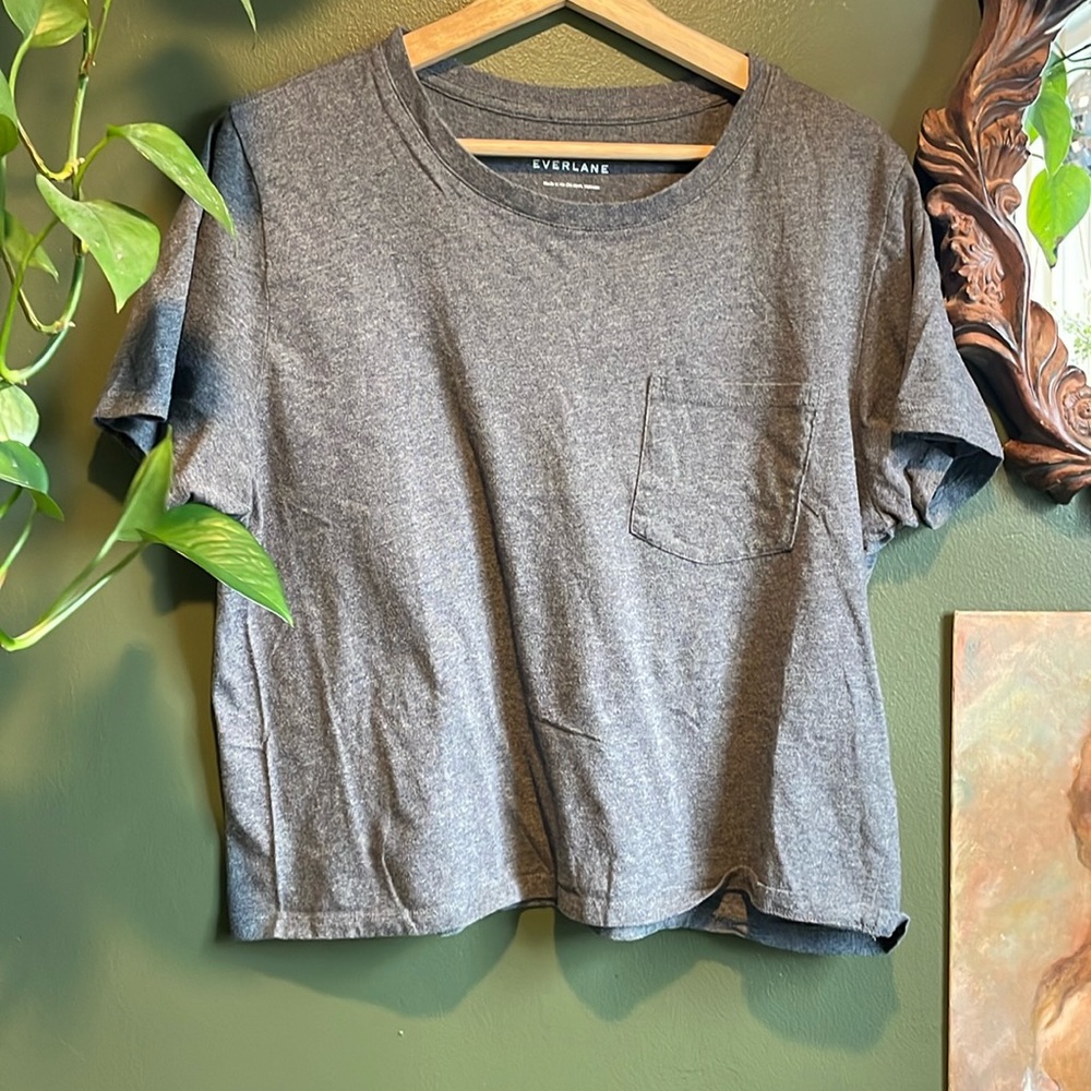 Grey cropped tee shirt